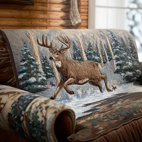 Deer Harmony Quilted Sofa Cover NCU0DK10695