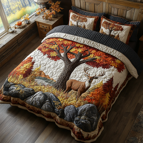 Deer Haven 3-Piece Quilted Bedding Set NCU0DK9488