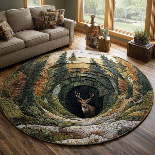 Deer Majesty Quilted Round Mat NCU0DV7874