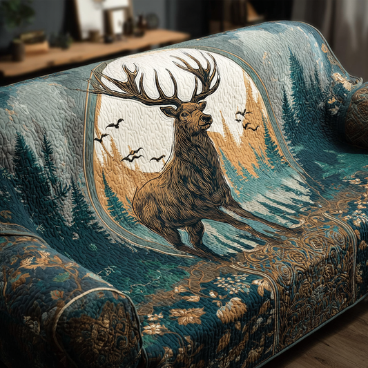 Deer Majesty Quilted Sofa Cover NCU0DK10690