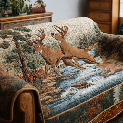 Deer Quilted Sofa Cover NCU0VT336