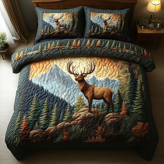 Deer Tracks 3-Piece Quilted Bedding Set NCU0DK7202