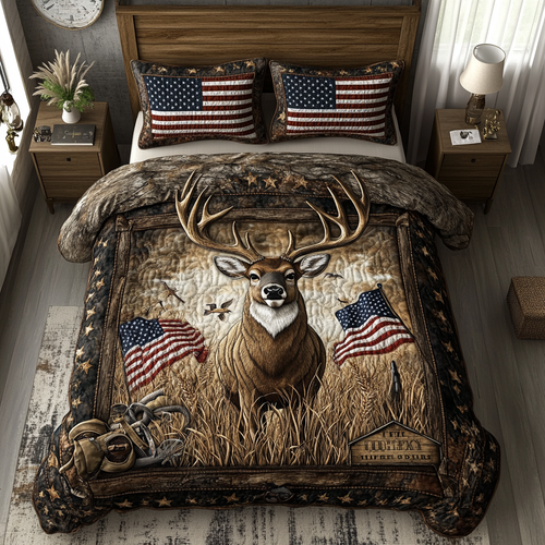 Deer Trail 3-Piece Quilted Bedding Set NCU0DK7956
