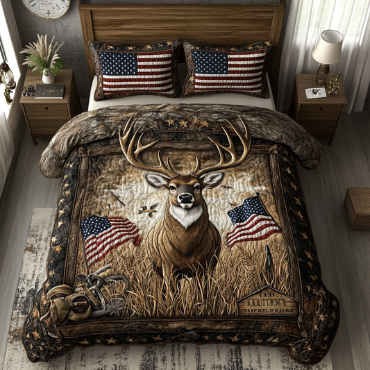 Deer Trail 3-Piece Quilted Bedding Set NCU0DK7956