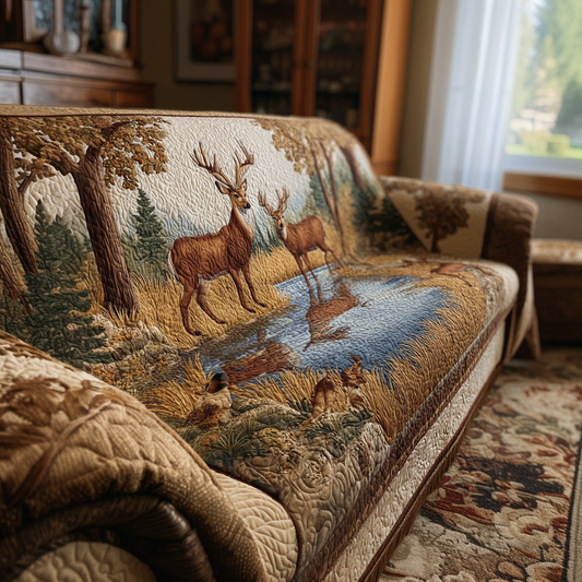 Deer Quilted Sofa Cover NCU0VT336