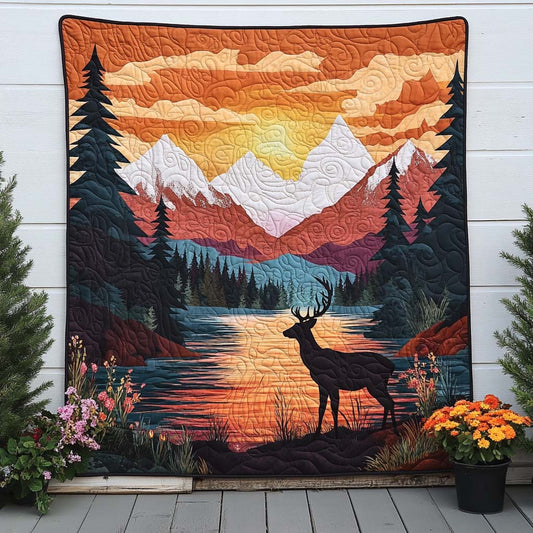 Deer in Bloom Quilted Blanket NCU0NT8114