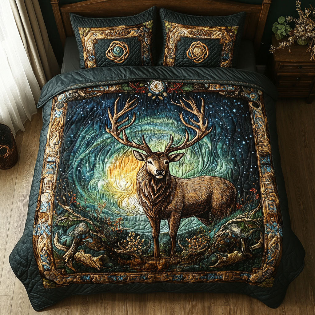 Deerwood Elegance 3-Piece Quilted Bedding Set NCU0PT3741