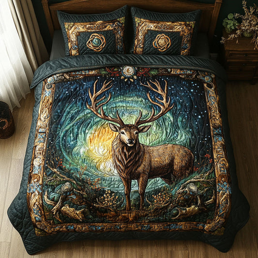 Deerwood Elegance 3-Piece Quilted Bedding Set NCU0PT3741