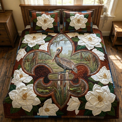 Delta Charm 3-Piece Quilted Bedding Set NCU0NT12768