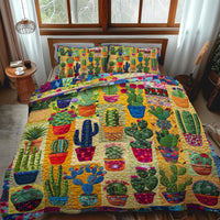 Desert Bloom Cactus 3-Piece Quilted Bedding Set NCU0PD060