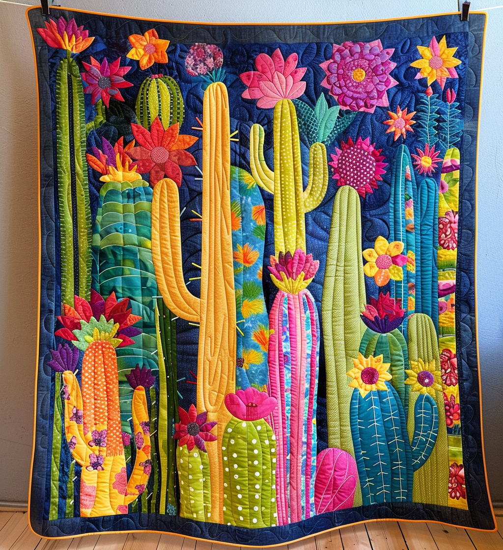 Desert Flora Fiesta Quilted Blanket NCU0DV184