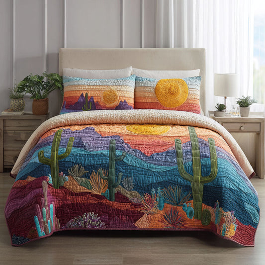 Desert Bloom 3-Piece Quilted Bedding Set NCU0DK12067
