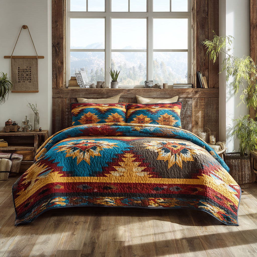 Desert Bloom 3-Piece Quilted Bedding Set NCU0DK12201