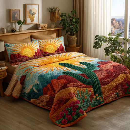 Desert Bloom 3-Piece Quilted Bedding Set NCU0DK12206