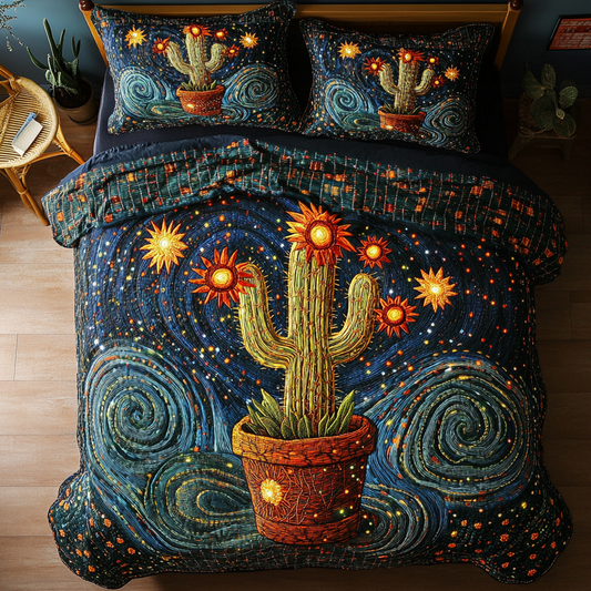 Desert Bloom 3-Piece Quilted Bedding Set NCU0DK4622