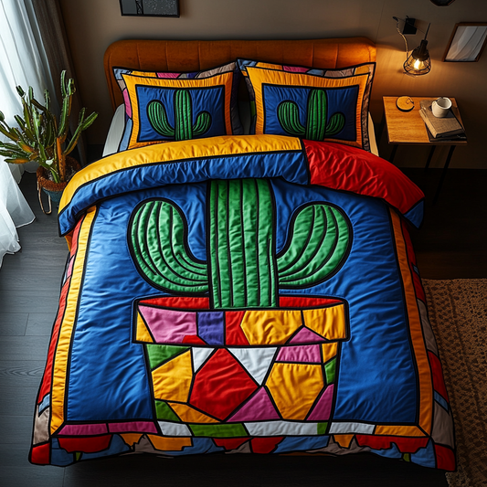 Desert Bloom 3-Piece Quilted Bedding Set NCU0DK4828