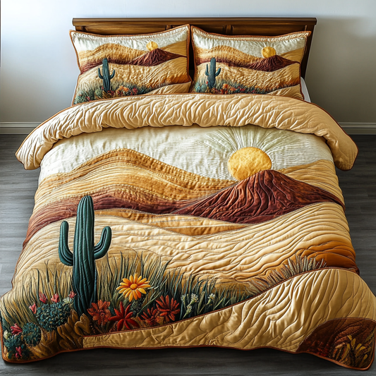 Desert Bloom 3-Piece Quilted Bedding Set NCU0DK6134