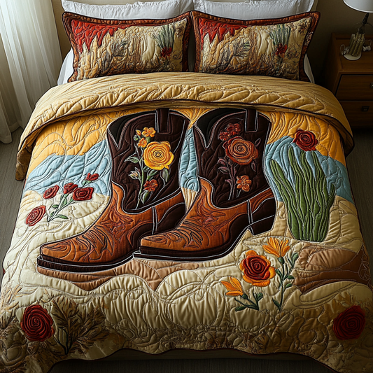 Desert Bloom 3-Piece Quilted Bedding Set NCU0VH3239