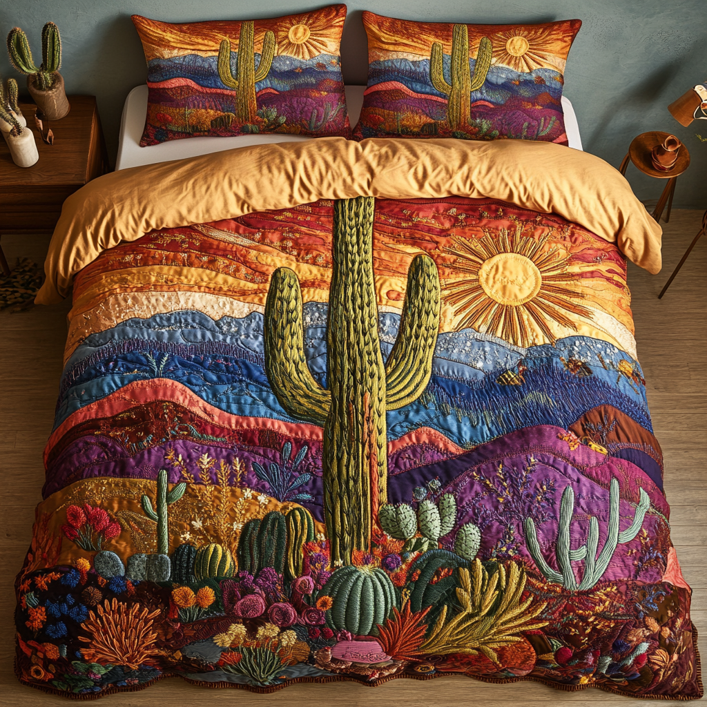 Desert Bloom 3-Piece Quilted Bedding Set NCU0VH3418