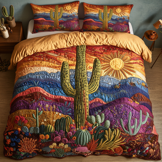 Desert Bloom 3-Piece Quilted Bedding Set NCU0VH3418