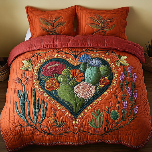 Desert Bloom 3-Piece Quilted Bedding Set NCU0VH5895