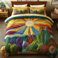 Desert Bloom 3-Piece Quilted Bedding Set NCU0VL1071