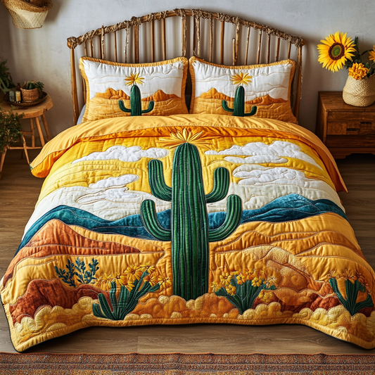 Desert Bloom 3-Piece Quilted Bedding Set NCU0VL1614