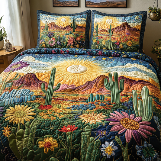 Desert Bloom 3-Piece Quilted Bedding Set NCU0VL2622