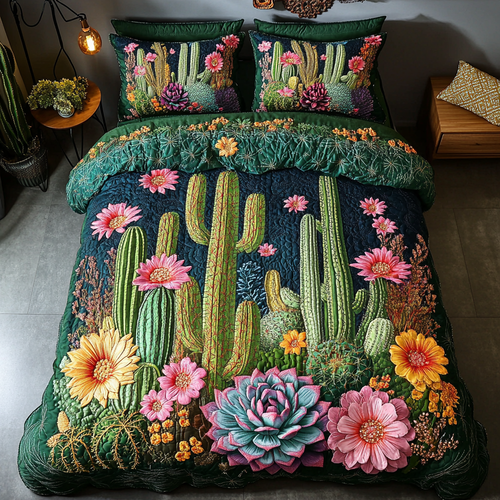 Desert Bloom Harmony 3-Piece Quilted Bedding Set NCU0VL1247