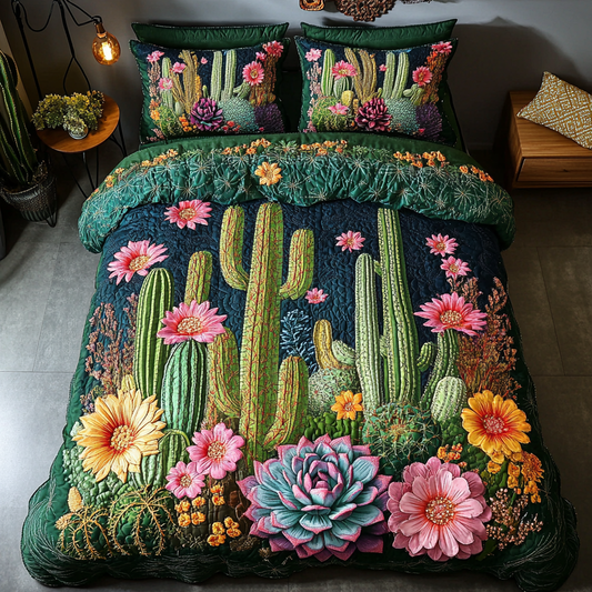 Desert Bloom Harmony 3-Piece Quilted Bedding Set NCU0VL1247