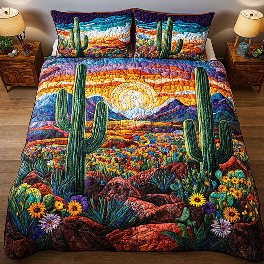 Desert Bloom Horizon 3-Piece Quilted Bedding Set NCU0NT5200
