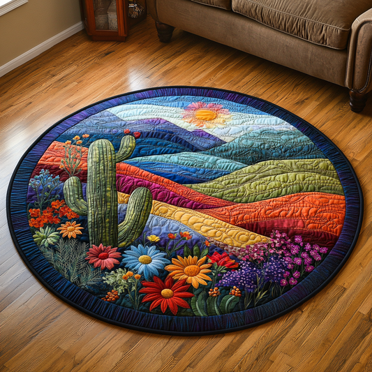Desert Bloom Quilted Round Mat NCU0DV4106