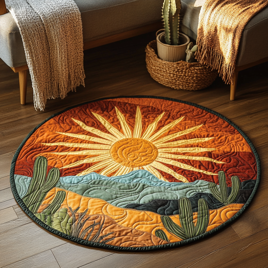 Desert Bloom Quilted Round Mat NCU0VH3037