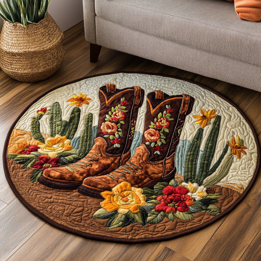 Desert Bloom Quilted Round Mat NCU0VH3249