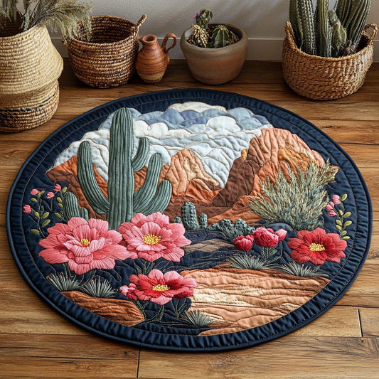 Desert Bloom Quilted Round Mat NCU0XD293