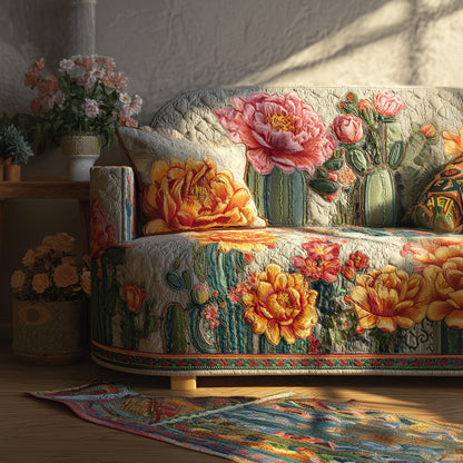 Desert Bloom Quilted Sofa Cover NCU0VL3024