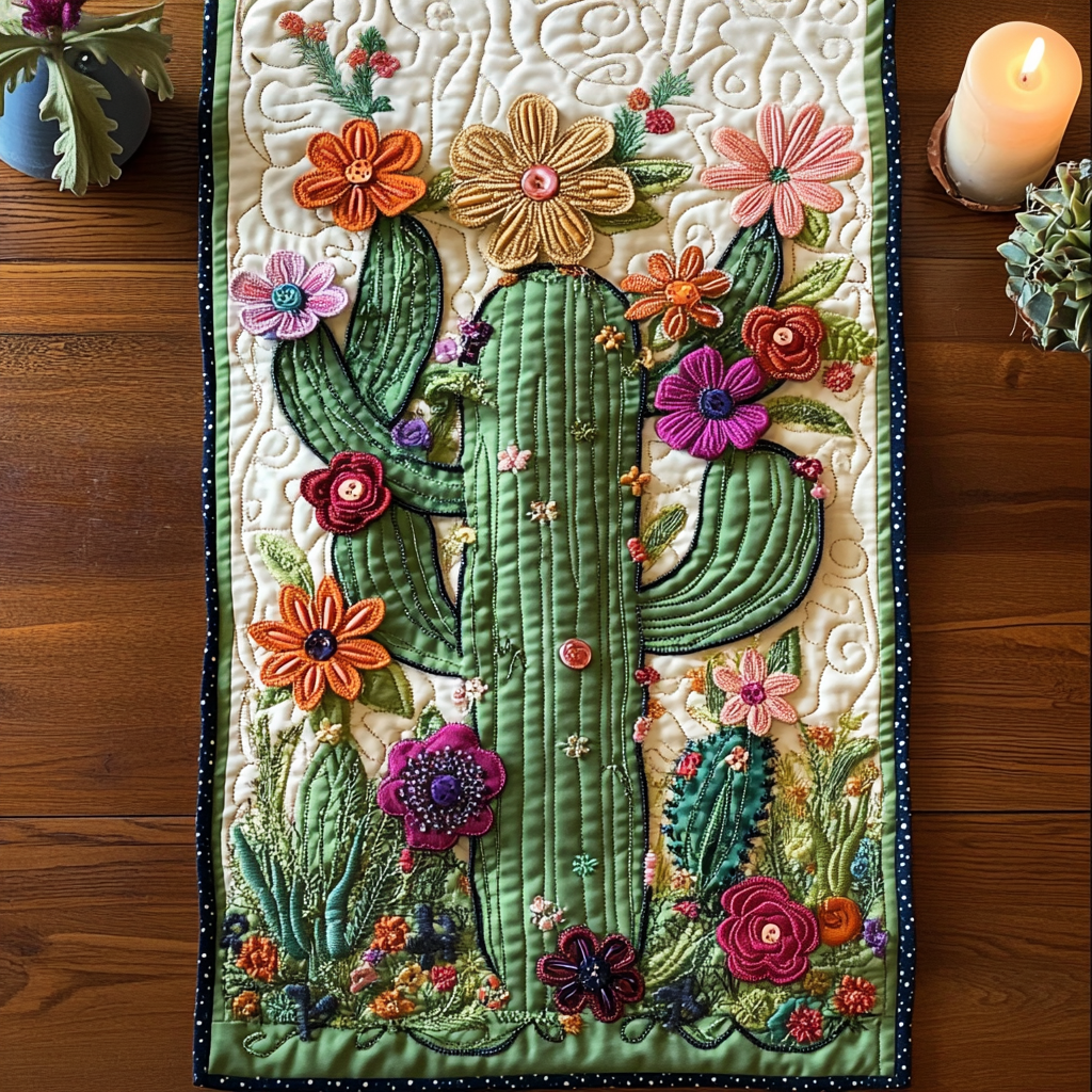 Desert Bloom Quilted Table Runner NCU0VH3767