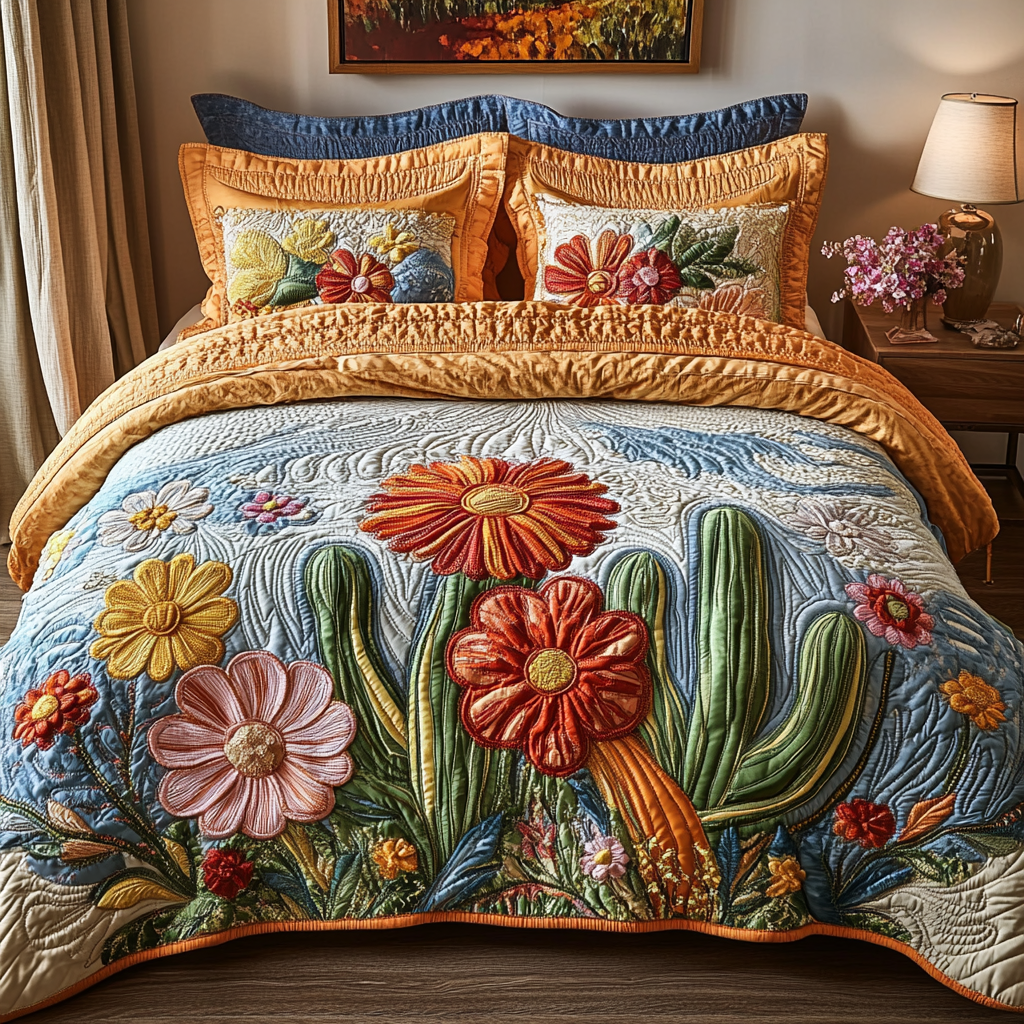 Desert Blush 3-Piece Quilted Bedding Set NCU0VH5994