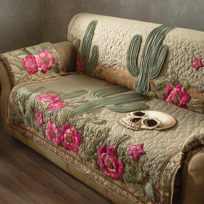 Desert Bone Bloom Quilted Sofa Cover NCU0TD1404