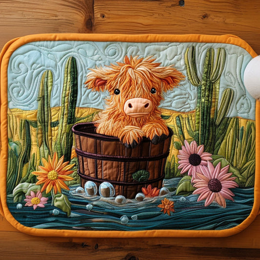 Desert Bucket Cow Quilted Placemat NCU0NT4348