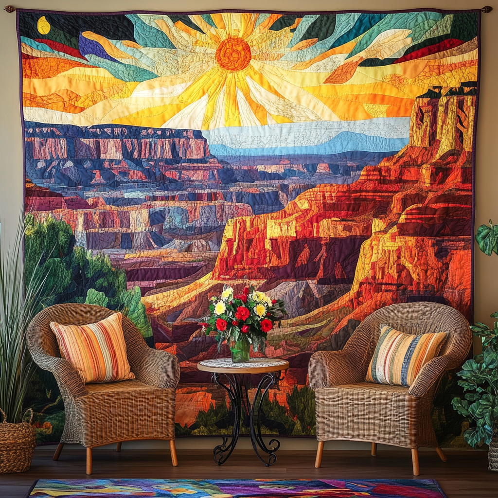 Desert Canyon Glow Art Quilt Hanging NCU0TL977