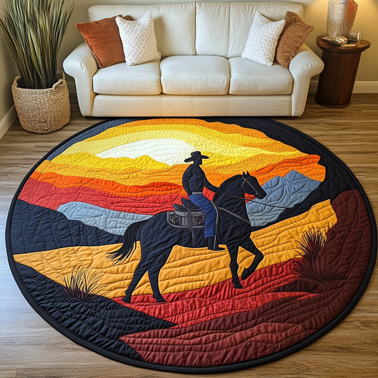 Desert Cowboy Quilted Round Mat NCU0DK7141