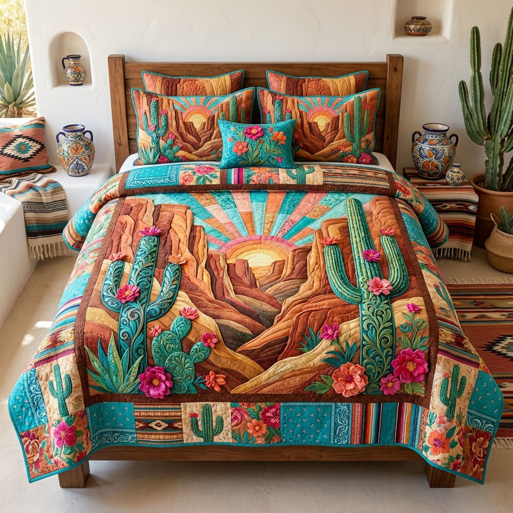 Desert Dreams Forever 3-Piece Quilted Bedding Set NCU0PT11758