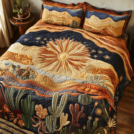 Desert Glow 3-Piece Quilted Bedding Set NCU0VH3027