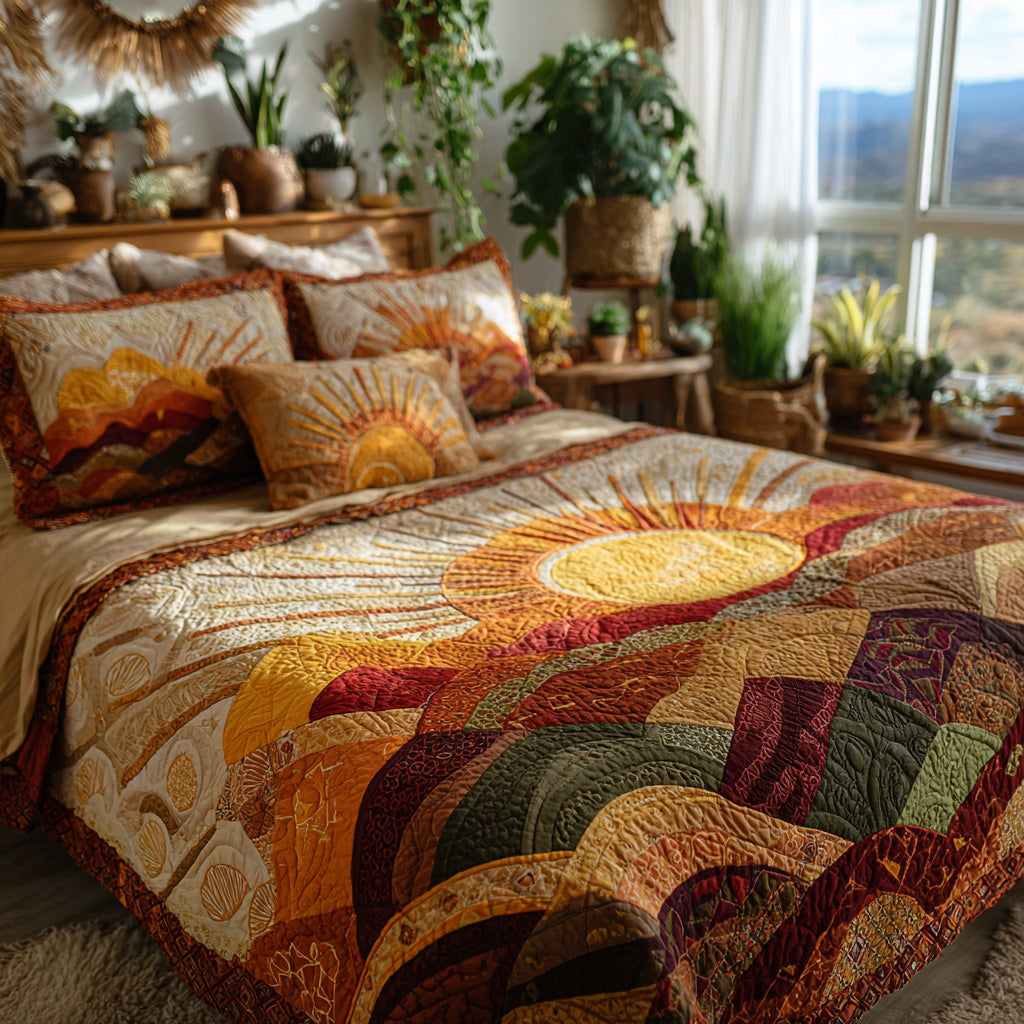 Desert Glow 3-Piece Quilted Bedding Set NCU0VL3427