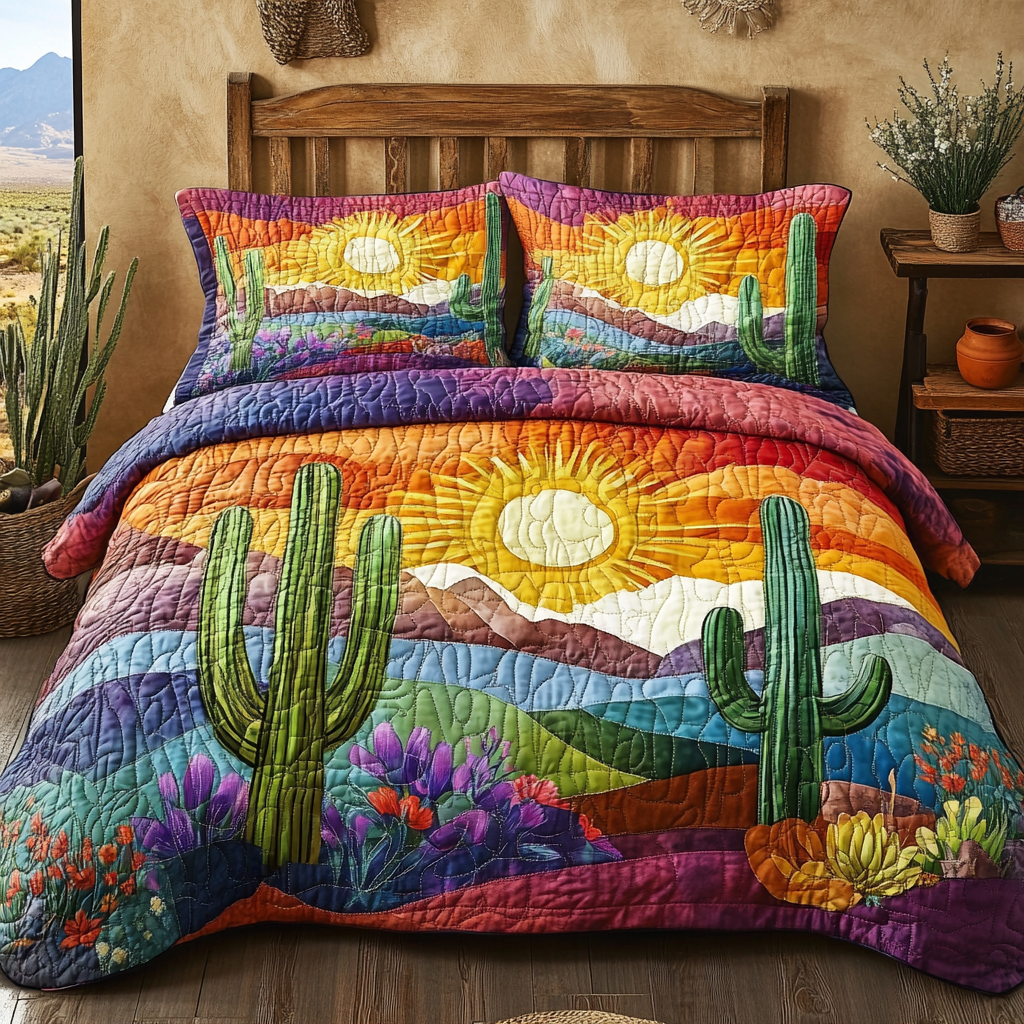 Desert Glow 3-Piece Quilted Bedding Set NCU0VL966