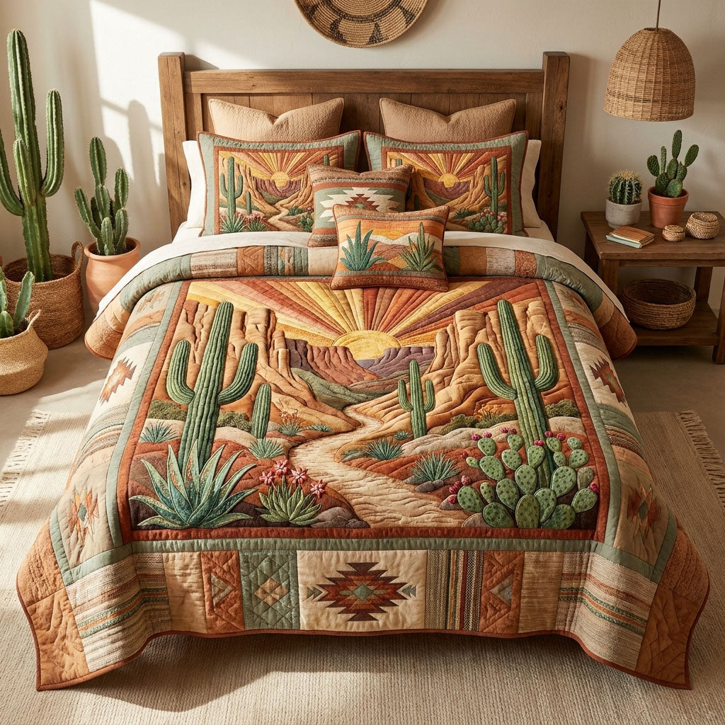 Desert Homestead Charm 3-Piece Quilted Bedding Set NCU0PT11760