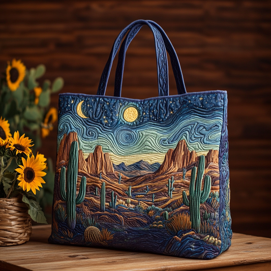 Desert Moonrise Quilted Tote Bag NCU0VL2788