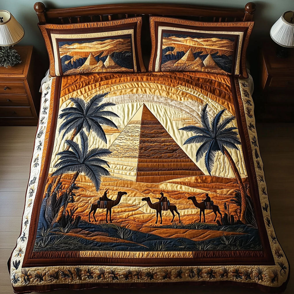 Desert Pyramid Dream 3-Piece Quilted Bedding Set NCU0NT2944