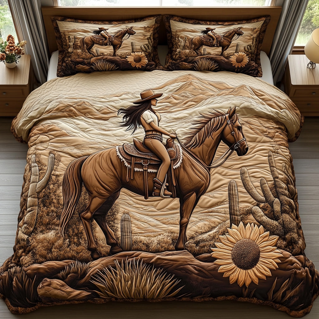Desert Rose 3-Piece Quilted Bedding Set NCU0DV6643